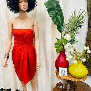 ANNE KLEIN Strapless Burnt Orange Dress